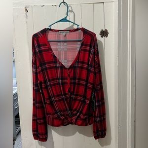 Women’s Absolutely Famous Red Plaid Shirt size XL